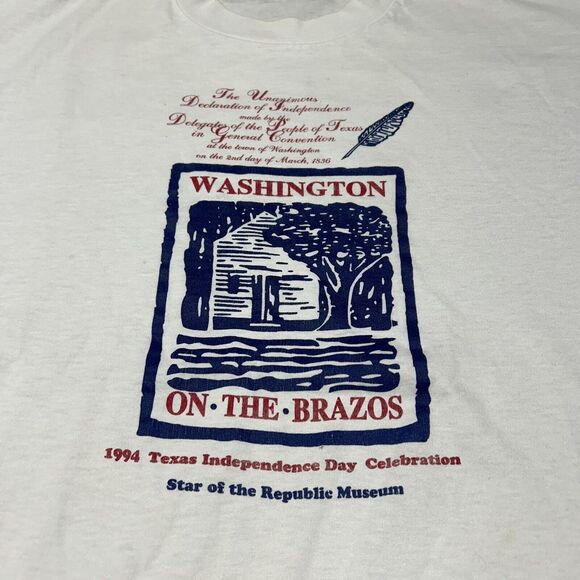 Vintage 90s Texas Declaration Of Independence Congress US History T Shirt XL USA - Picture 3 of 8